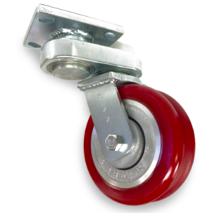A red Swivel-EAZ® PRO from Aubin Industries, Inc.
